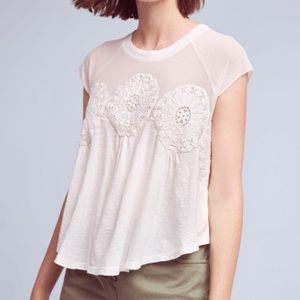 Anthropologie Meadow Rue Mesh Medallion Top Shirt